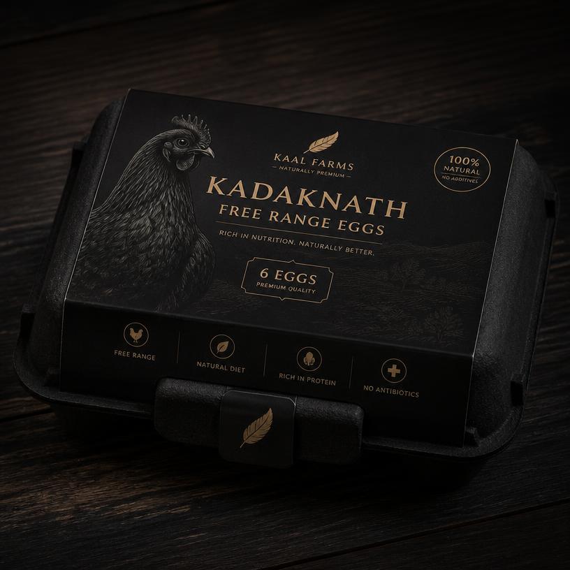 Free Range Kadaknath eggs pack from Anda Wala